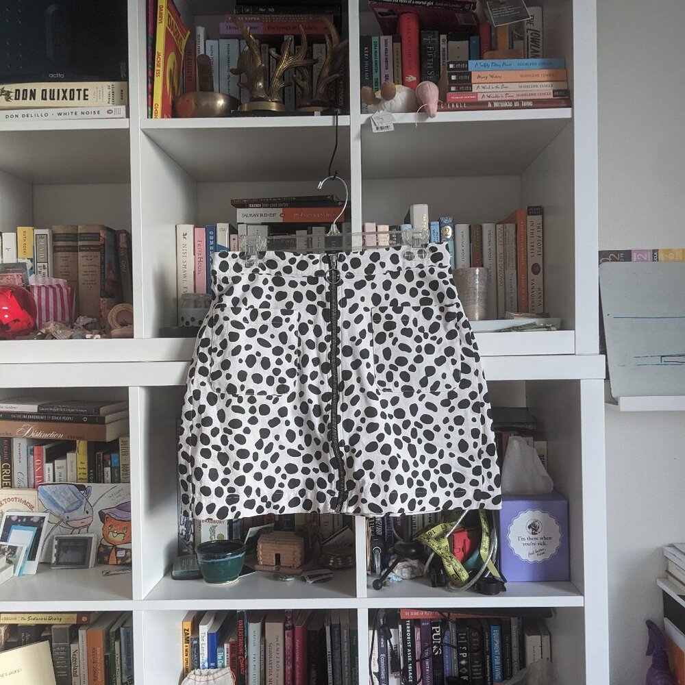 Lazy Oaf Dalmatian Zip Up Mini Skirt